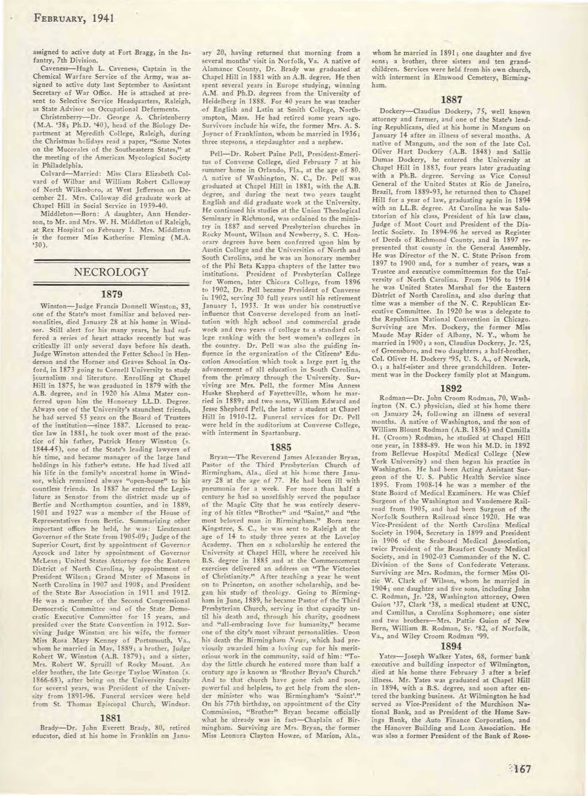Carolina Alumni Review February 1941 Page 167