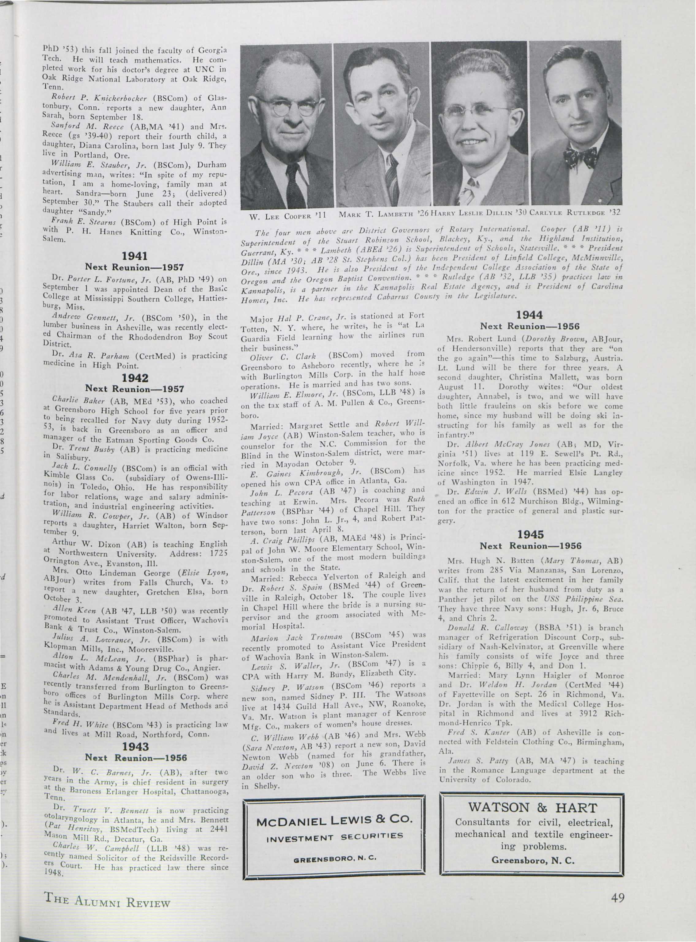 Carolina Alumni Review Supplement December 2 1953 Page 50