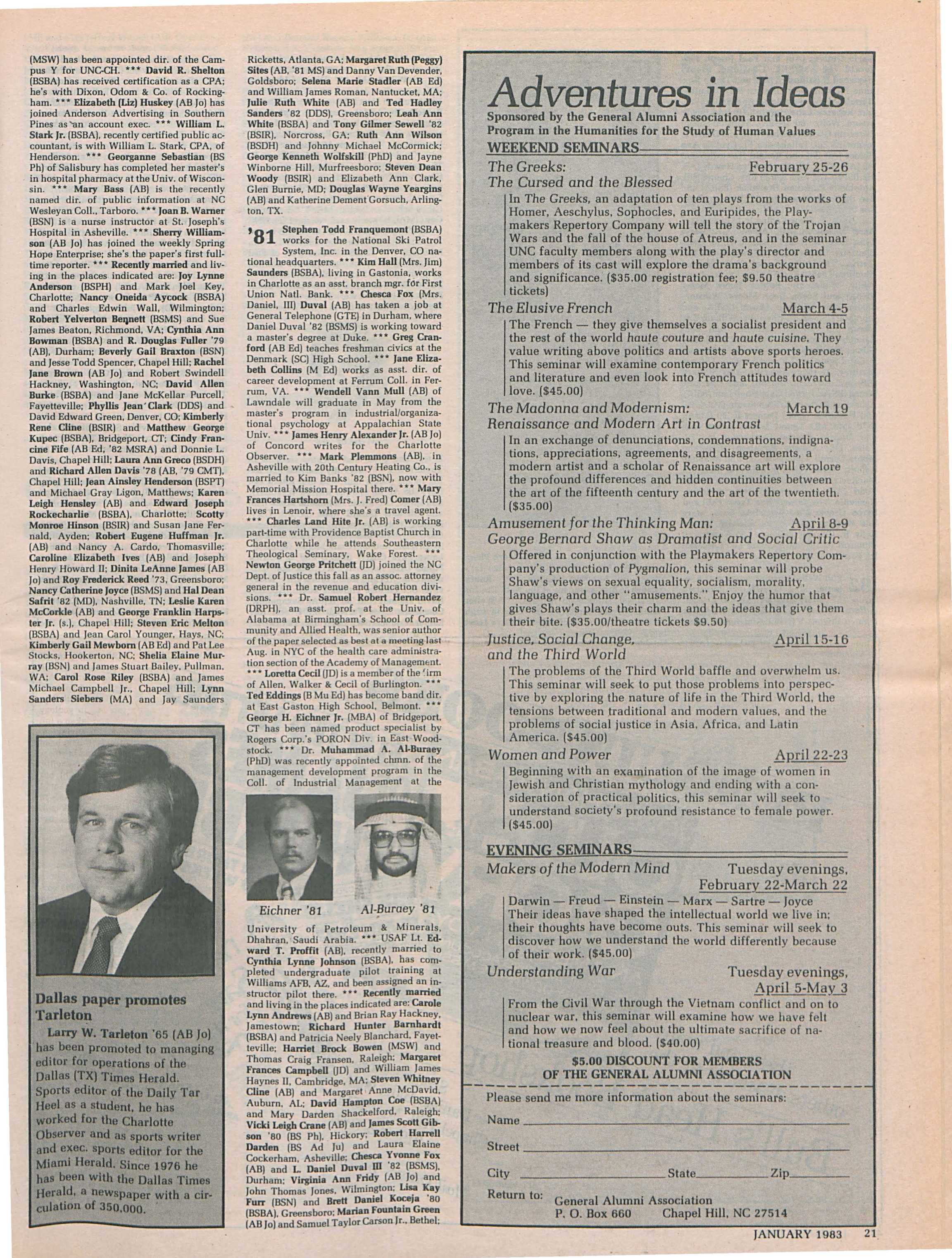 The University Report January 1983 page 21